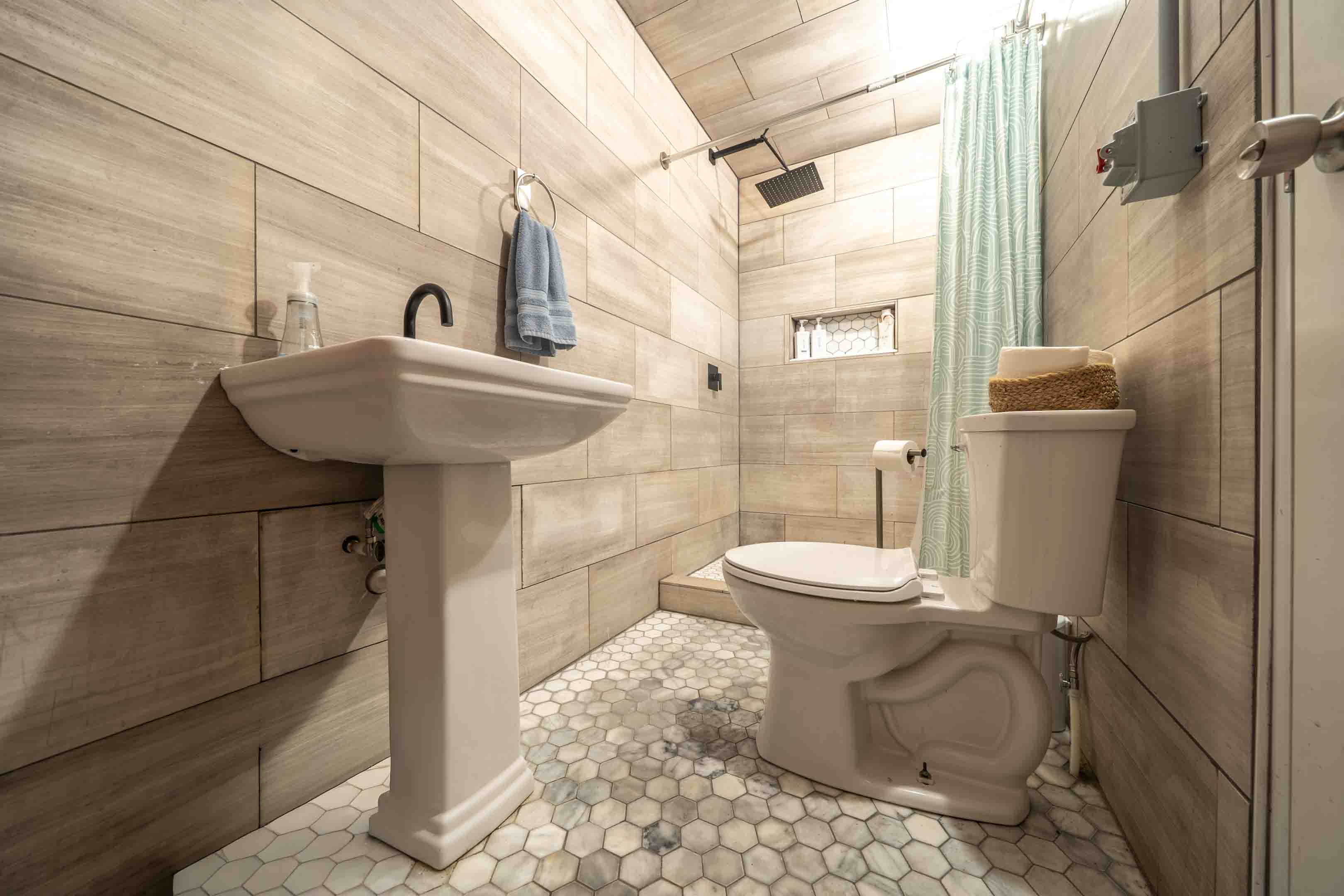 Bathroom with rain shower